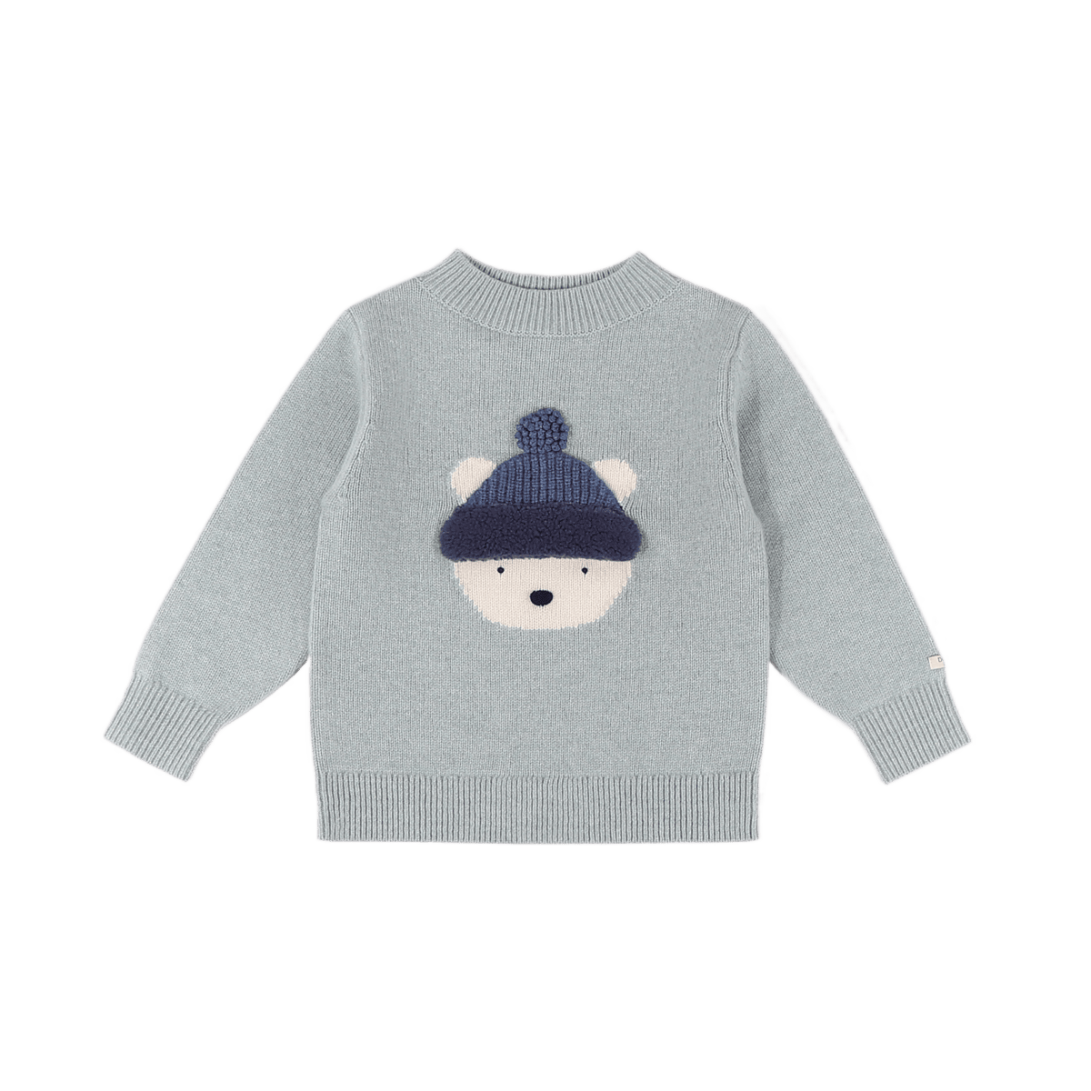 Denn Merino Wool Sweater| Polar Bear| Cloud Blue Melange