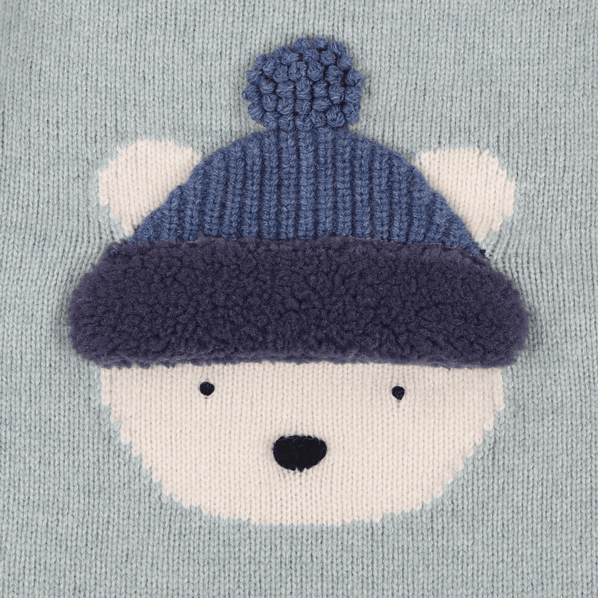 Denn Merino Wool Sweater| Polar Bear| Cloud Blue Melange