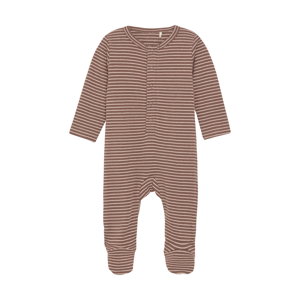 (422799) - Romper LS w. Feet - Deep Taupe - MintMouse (Unicorner Concept Store)