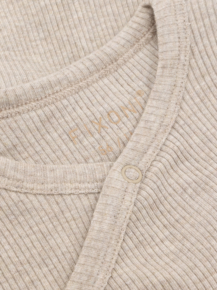 (423101) Wrap Body LS Melange Rib - 1301 Pure cashmere melange