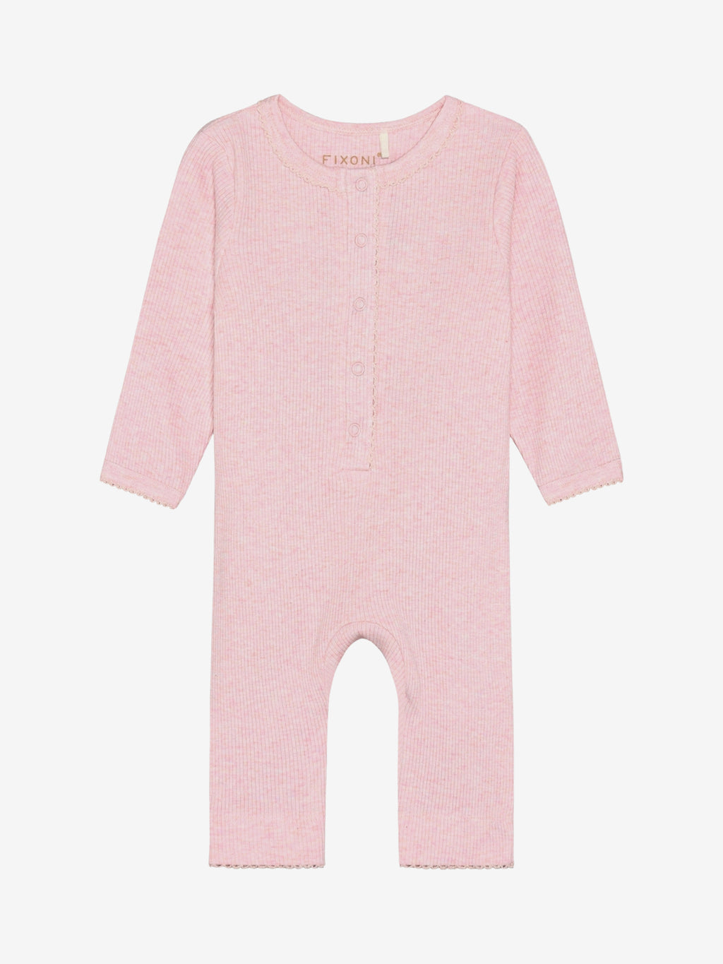 (423104) - Romper LS Melange Rib - 5304 Bleached Mauve Melange