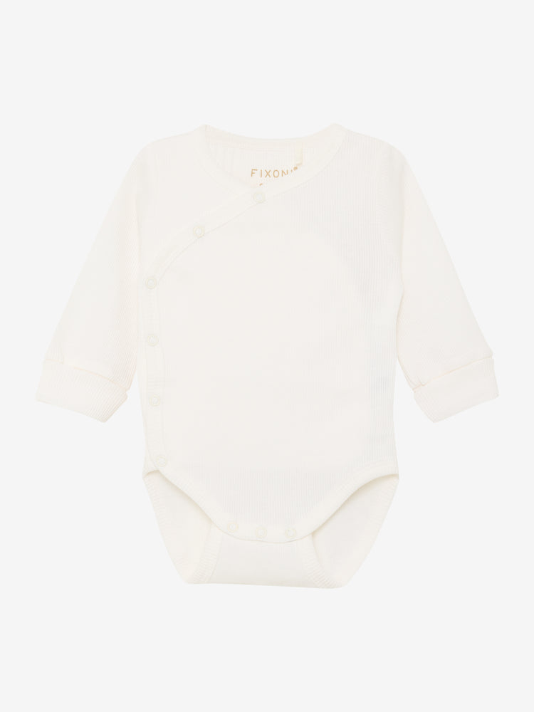 (423200) Wrap Body LS Rib Solid - 1604 Gardenia