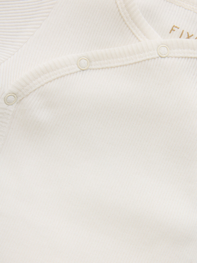 (423200) Wrap Body LS Rib Solid - 1604 Gardenia