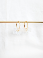 PEONY hoop earrings - Transparent: 30 mm hoop earrings + petals