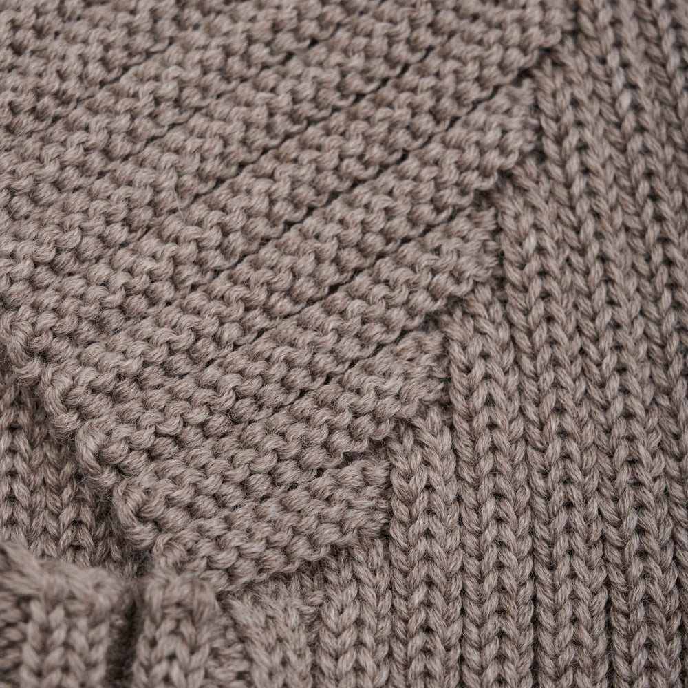 (460234) Balaclava Pixie Wool Knit - Brown Melange