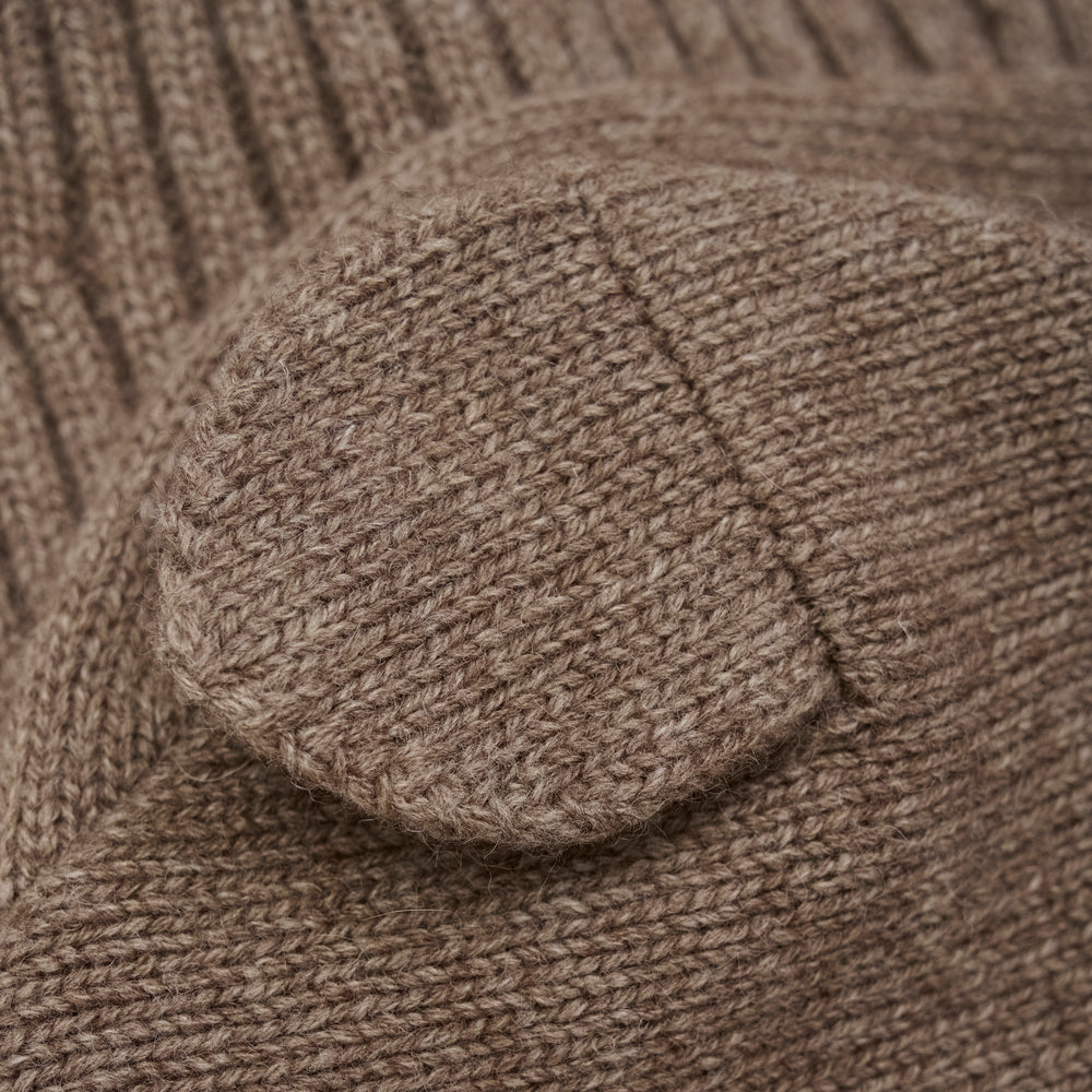 (460242) Balaclava Ears Wool Knit - Morel