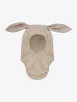 (460352) Balaclava Ears Wool Rib - Camel Melange