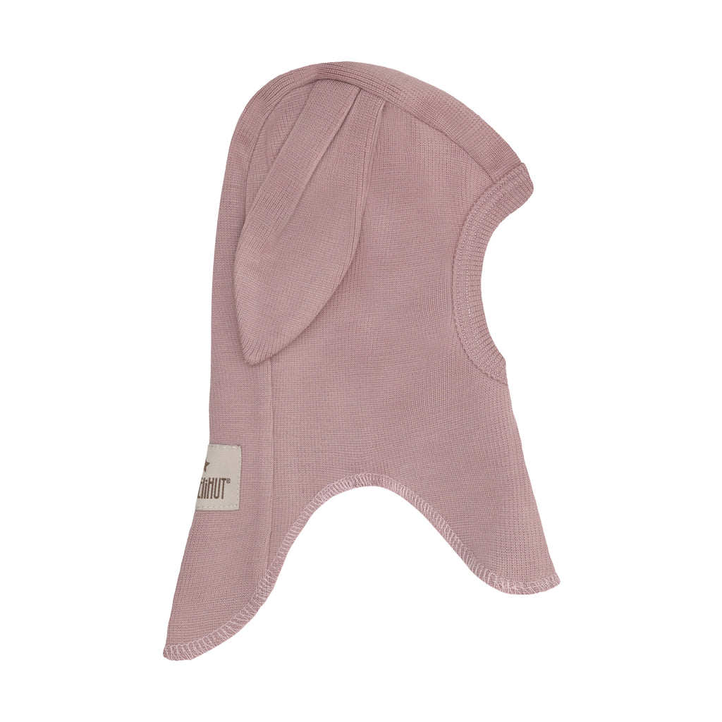 (460514) Balaclava Ears Wool Rib - Woodrose