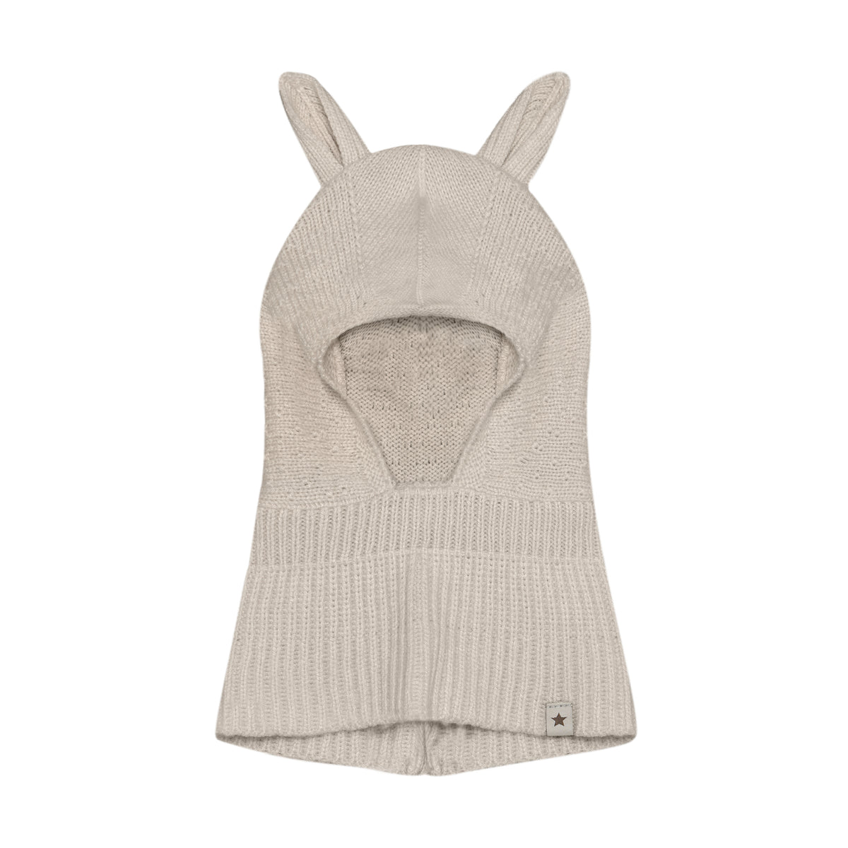 (460529) Balaclava Ears Wool Knit - Sand Melange