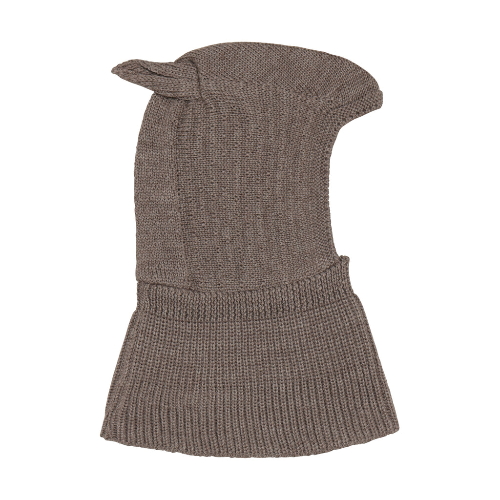 (460529) Balaclava Ears Wool Knit - Cinder Melange