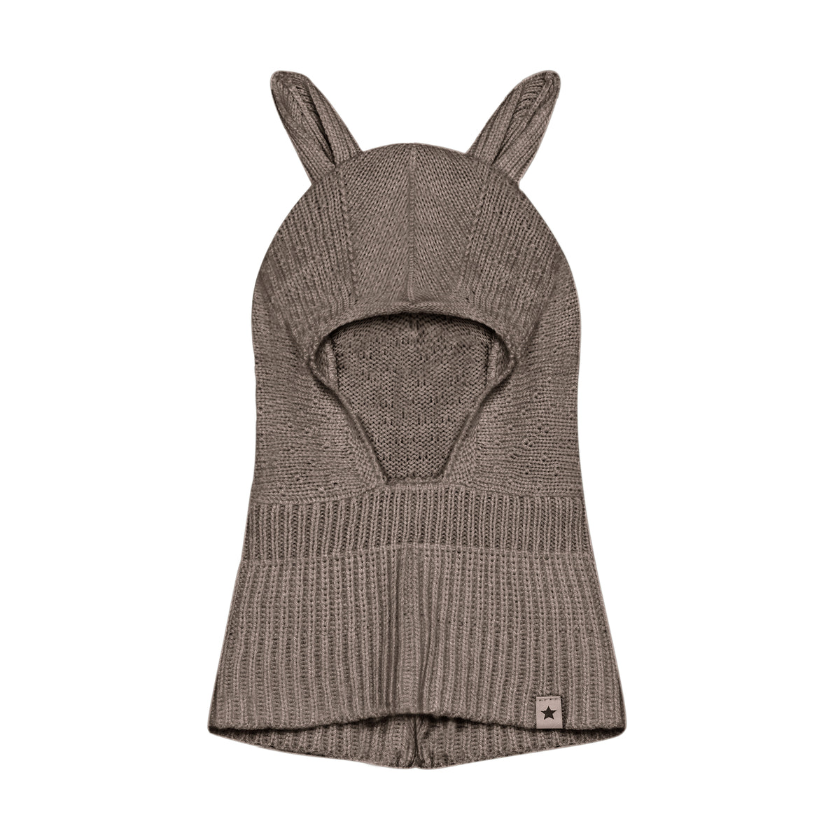 (460529) Balaclava Ears Wool Knit - Cinder Melange