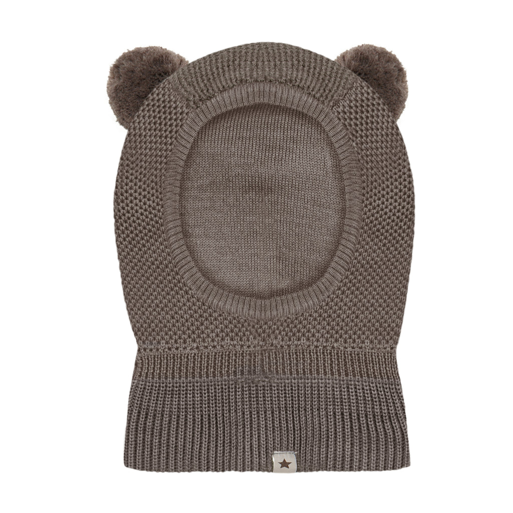 (460531) Balaclava Windstop Pompoms -  Cinder Melange