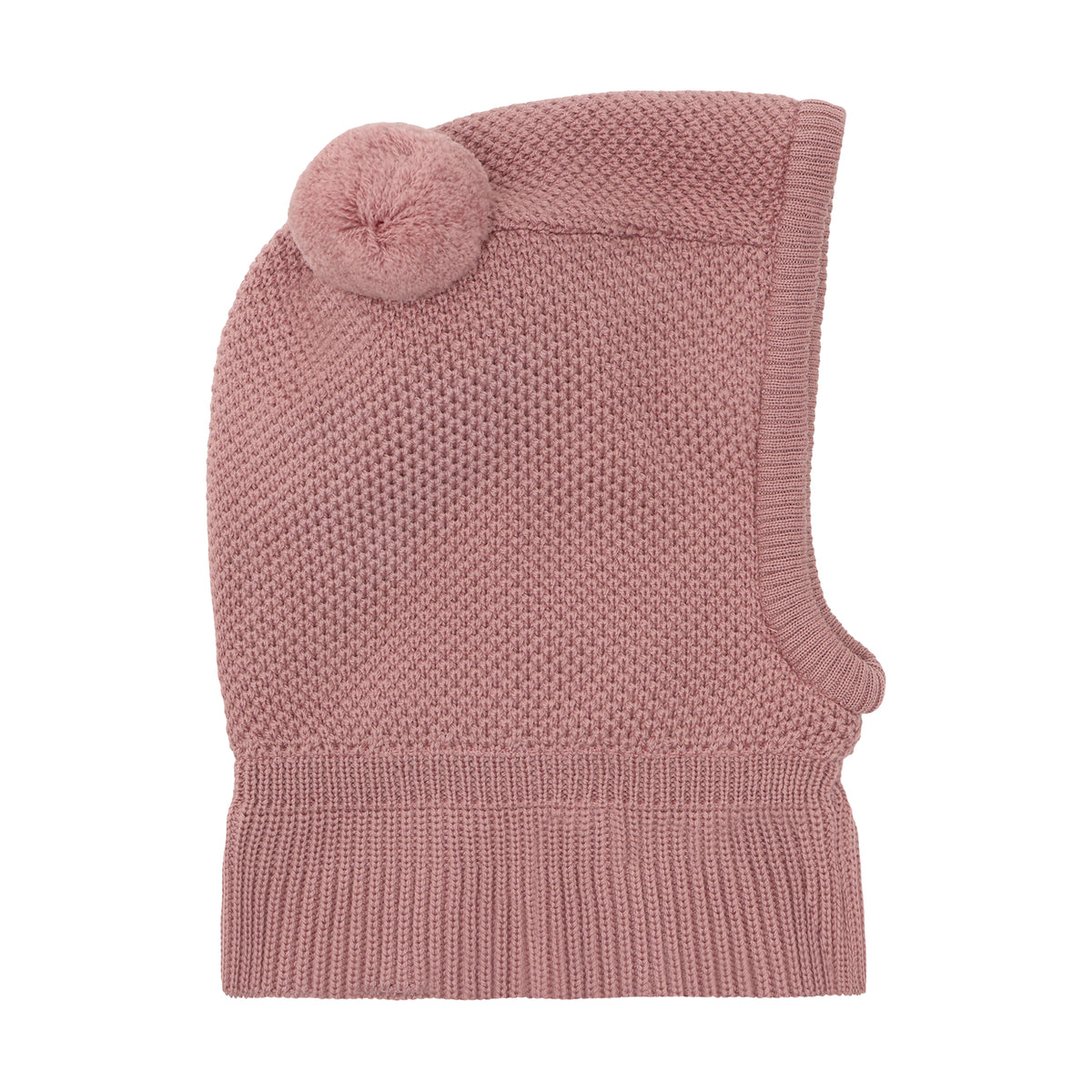 (460531) Balaclava Windstop Pompoms - Woodrose
