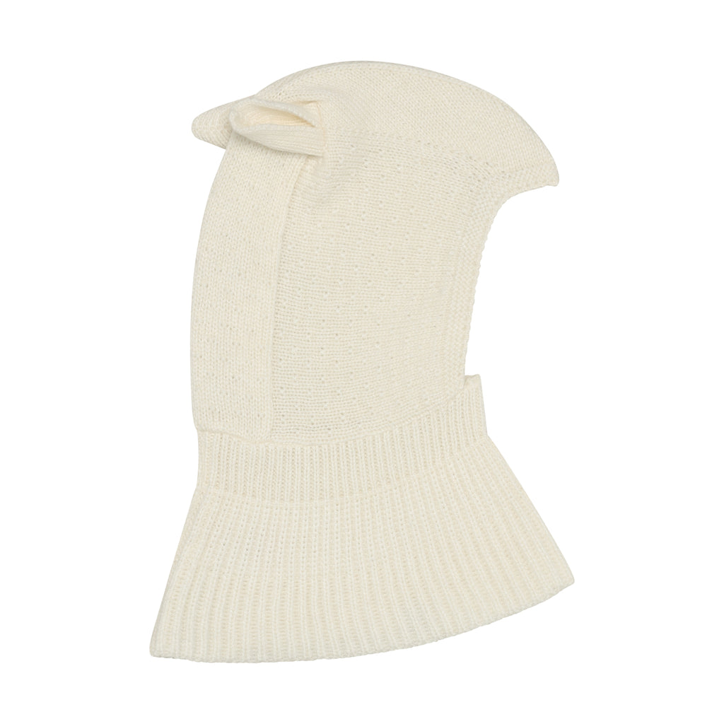 (460537) Balaclava Ears Wool Knit - Off-white