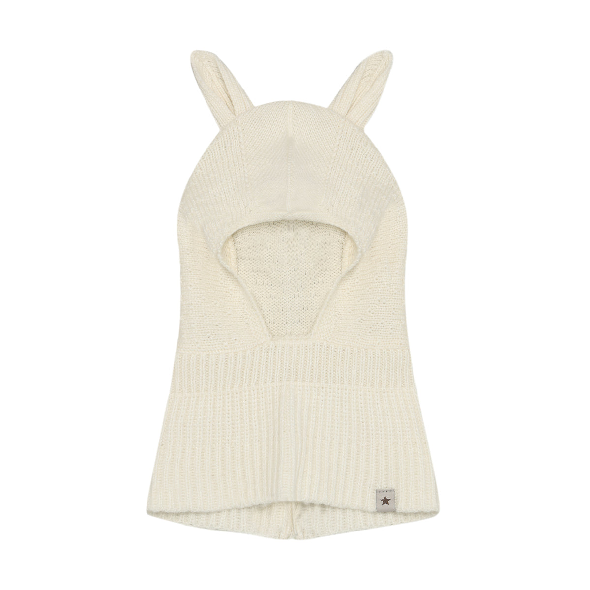 (460537) Balaclava Ears Wool Knit - Off-white