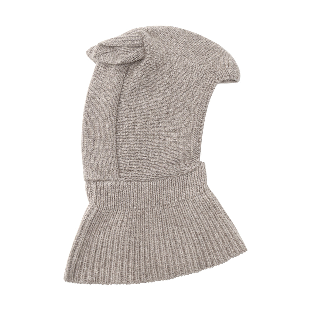 (460537) Balaclava Ears Wool Knit - Savannah Melange