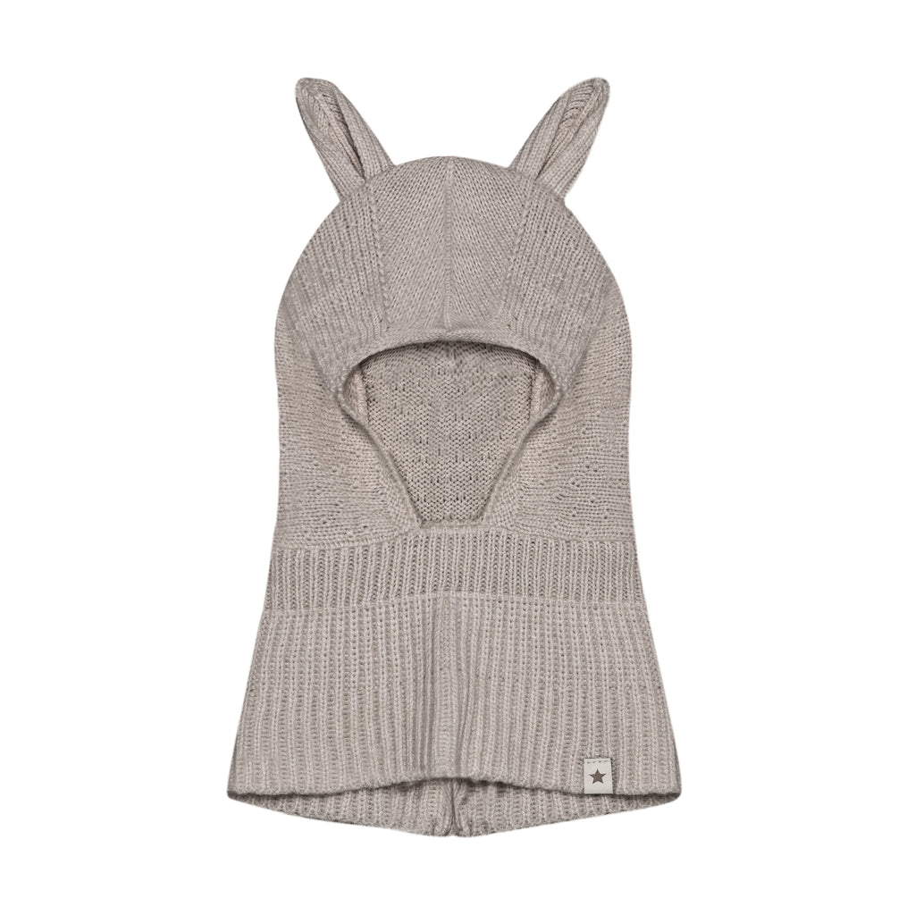 (460537) Balaclava Ears Wool Knit - Savannah Melange