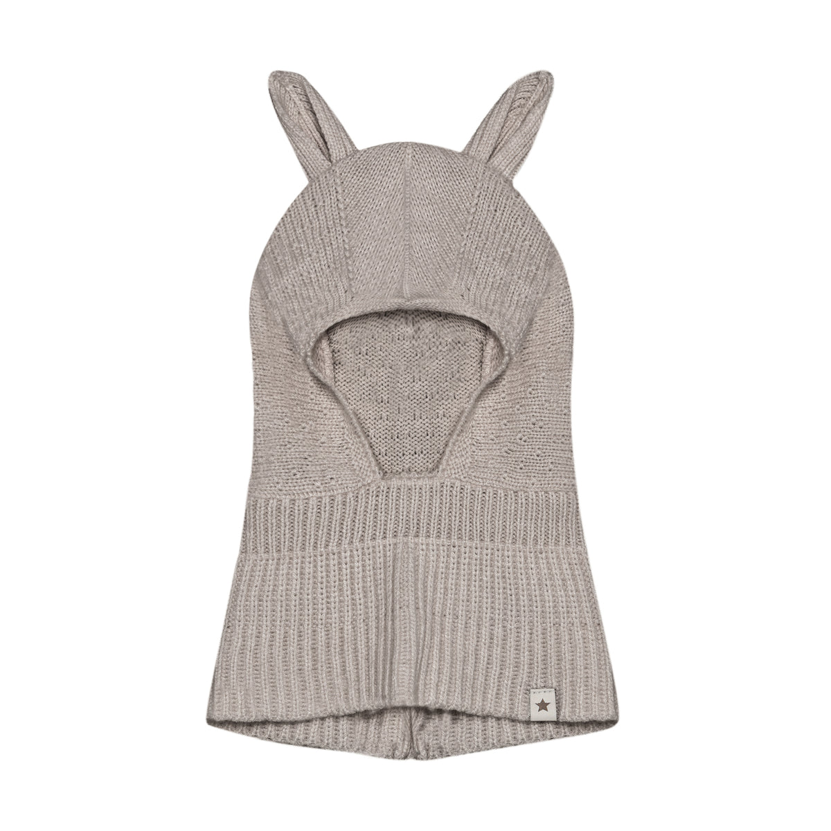 (460537) Balaclava Ears Wool Knit - Savannah Melange