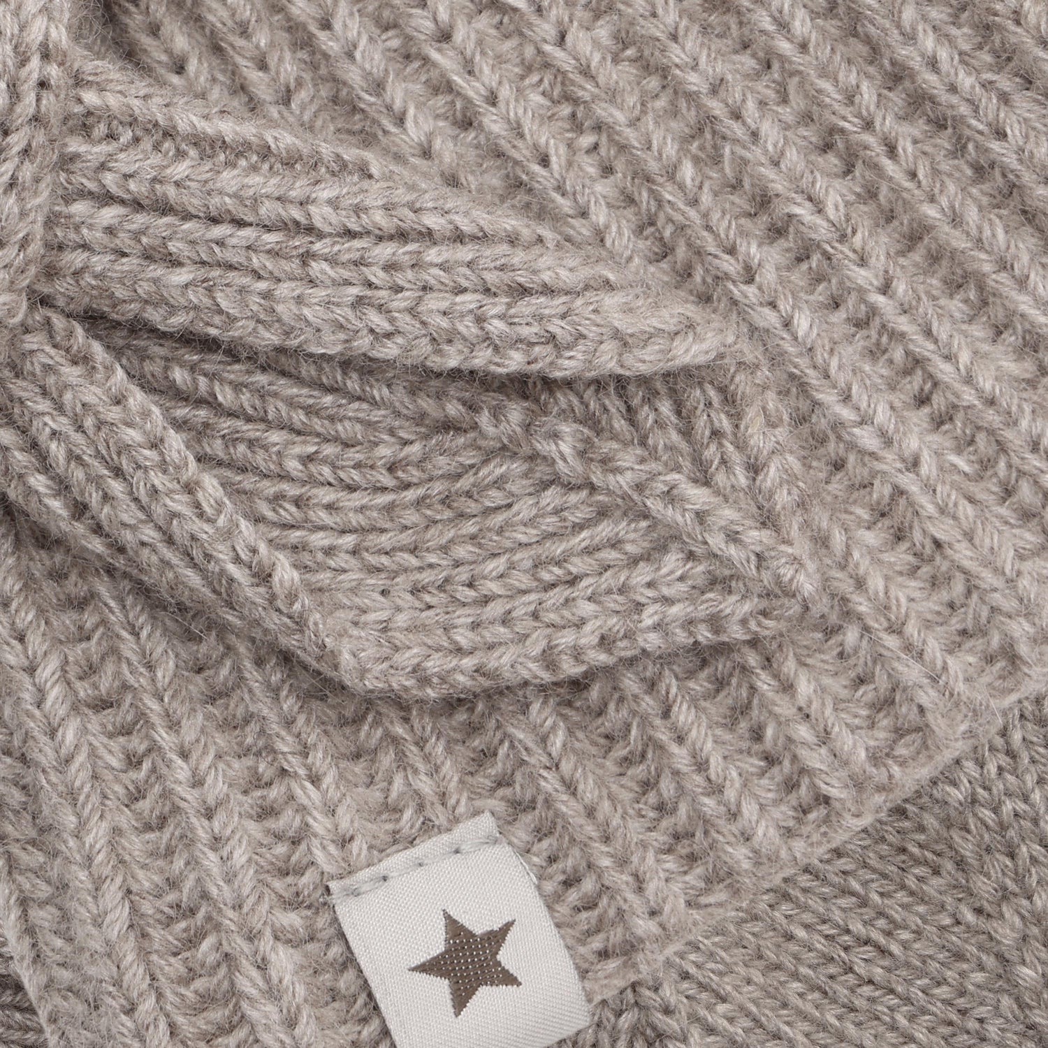 (460537) Balaclava Ears Wool Knit - Savannah Melange