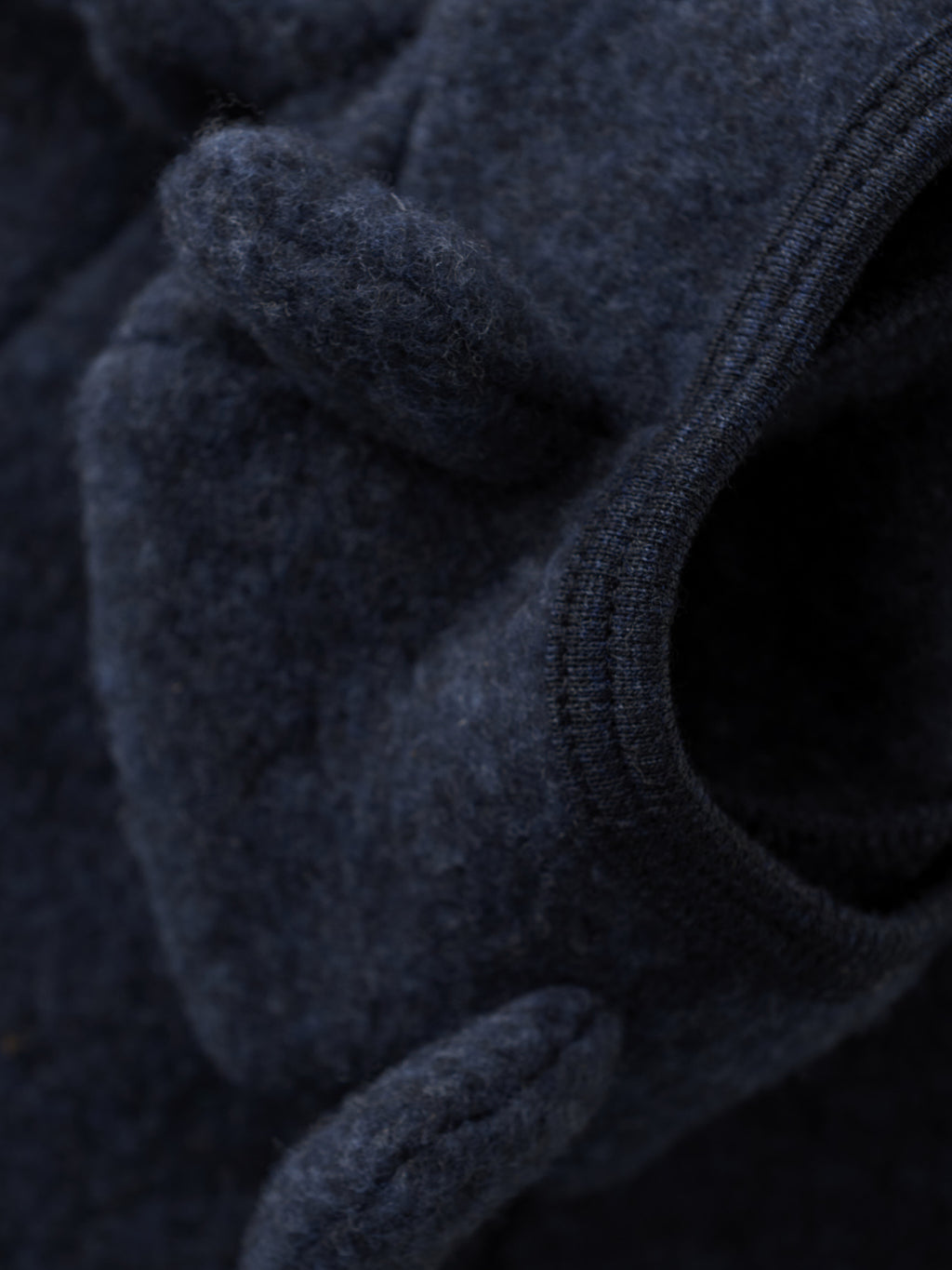 (480664) Jacket Ears Wool Fleece - Navy Melange - MintMouse (Unicorner Concept Store)