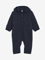 Huttelihut - Pram Suit Ears Wool Fleece - Navy Melange