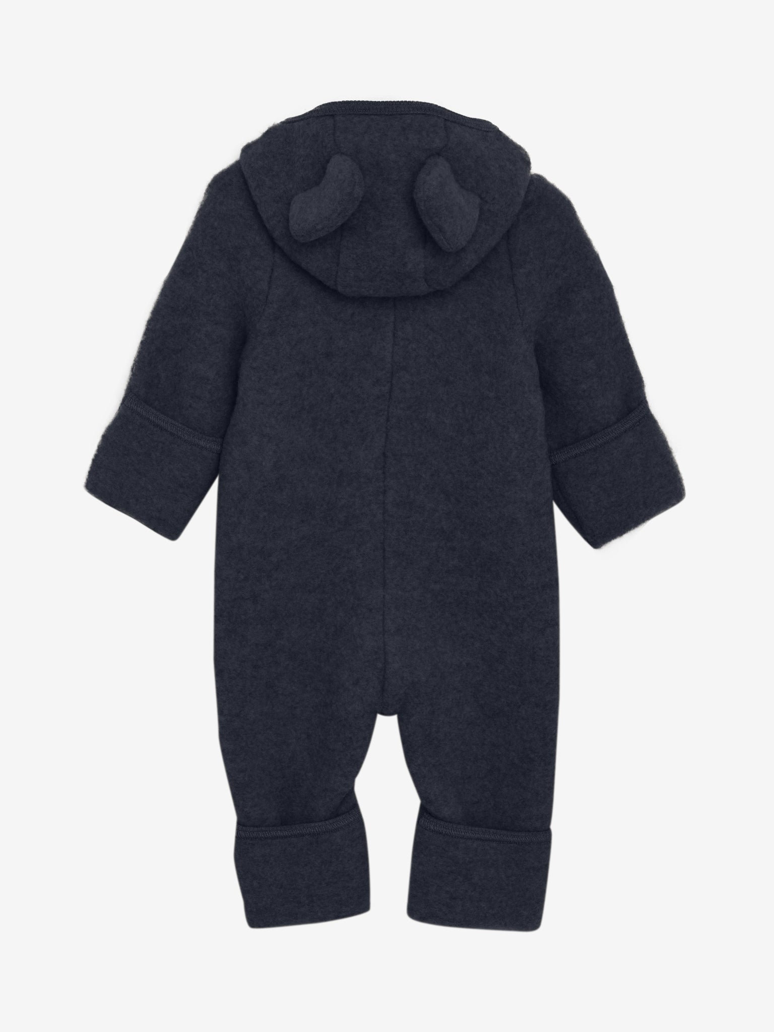 Huttelihut - Pram Suit Ears Wool Fleece - Navy Melange - MintMouse (Unicorner Concept Store)