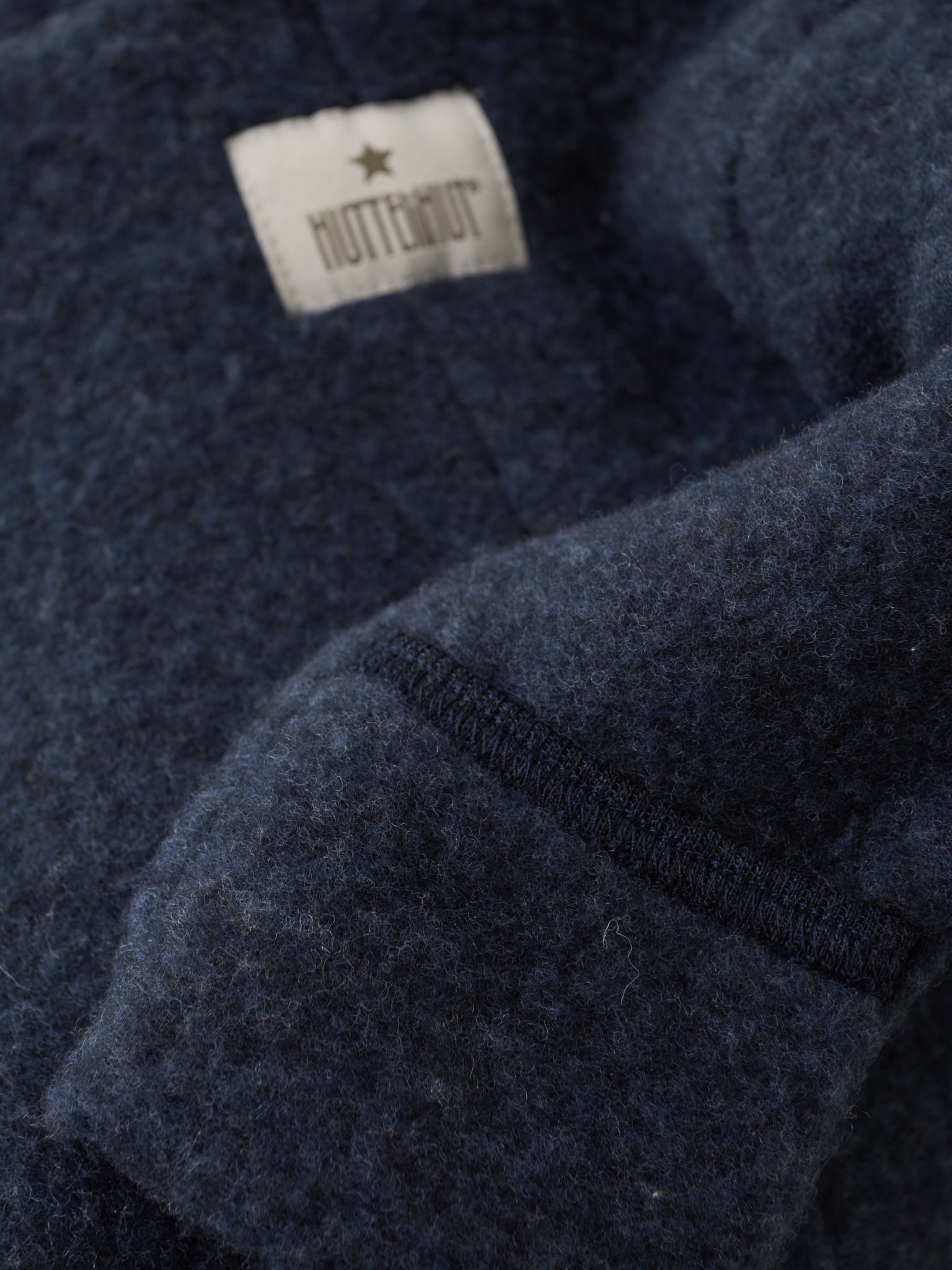 Huttelihut - Pram Suit Ears Wool Fleece - Navy Melange - MintMouse (Unicorner Concept Store)