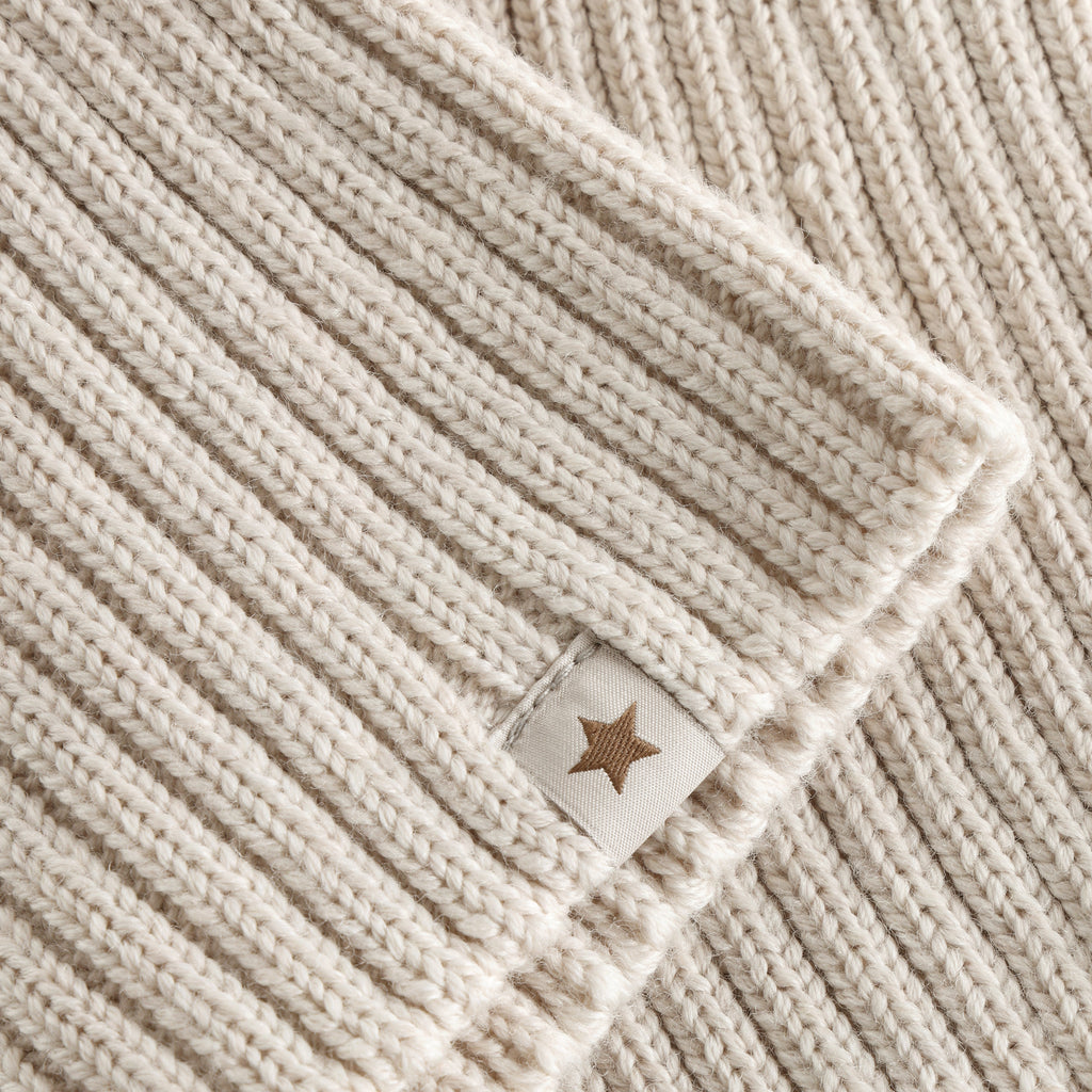 (481018) Neck Warmer Wool Knit -  Sand Melange