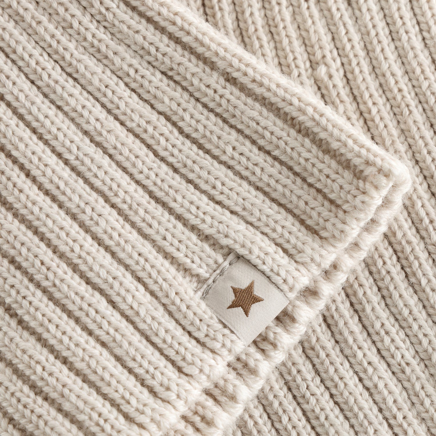 (481018) Neck Warmer Wool Knit -  Sand Melange
