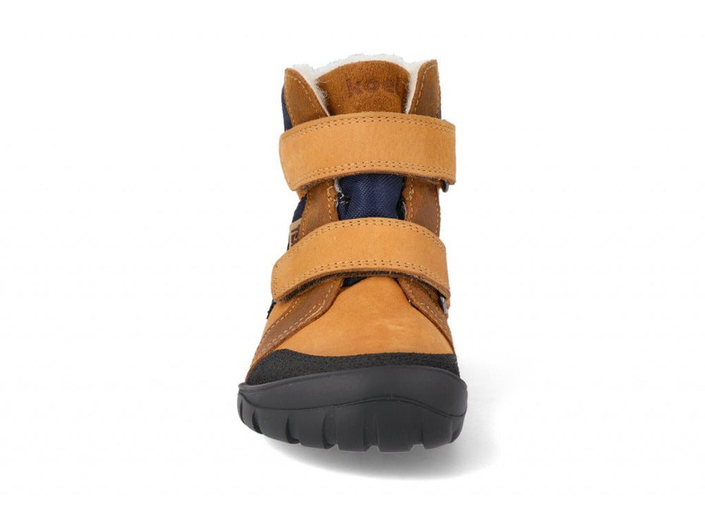 Barefoot Ankle Winter Boot Milo Hydro Tex Cognac-Navy