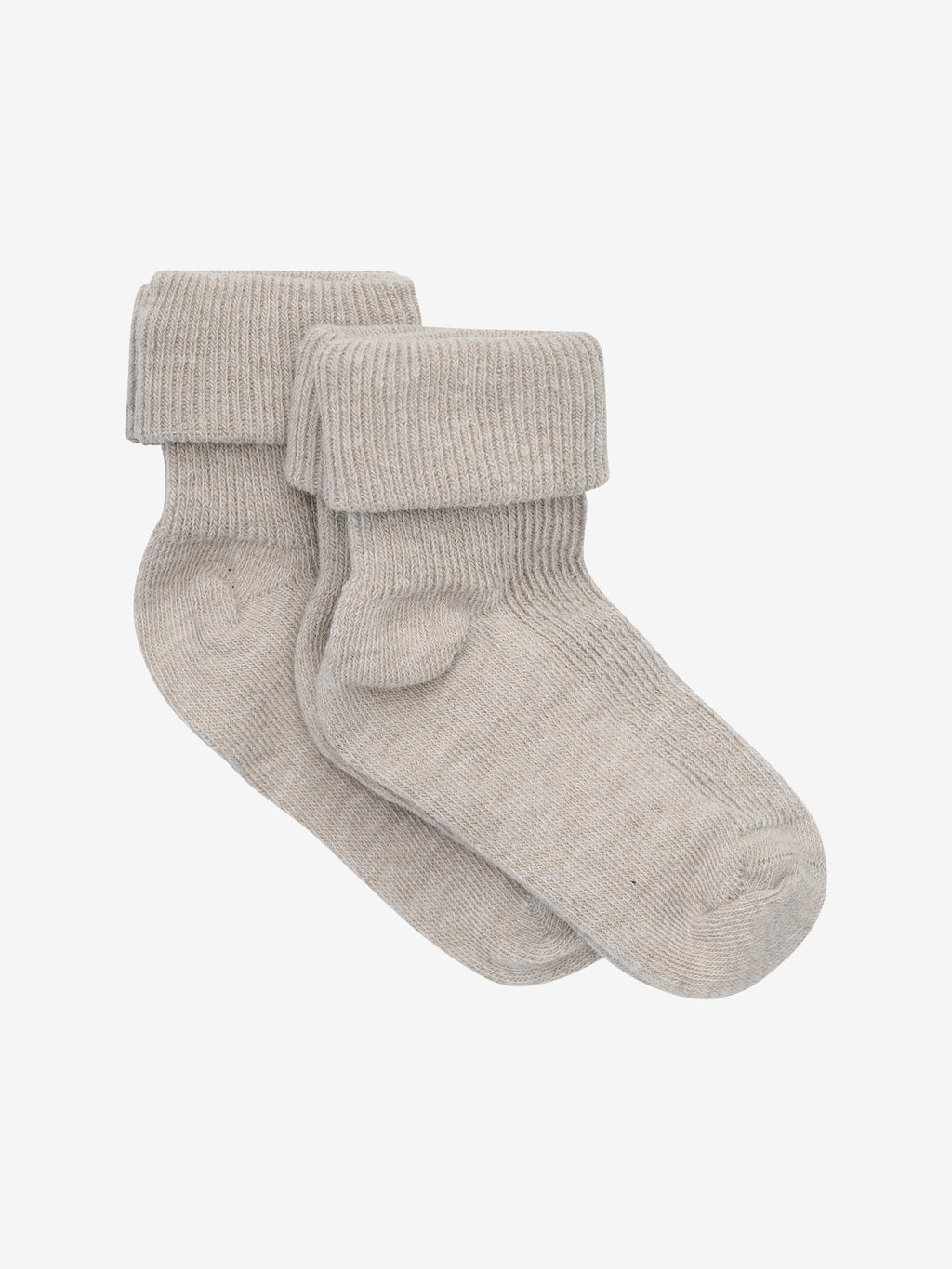 5068 Minymo - Baby rib sock w. fold (2-pack) - Light Taupe - MintMouse (Unicorner Concept Store)