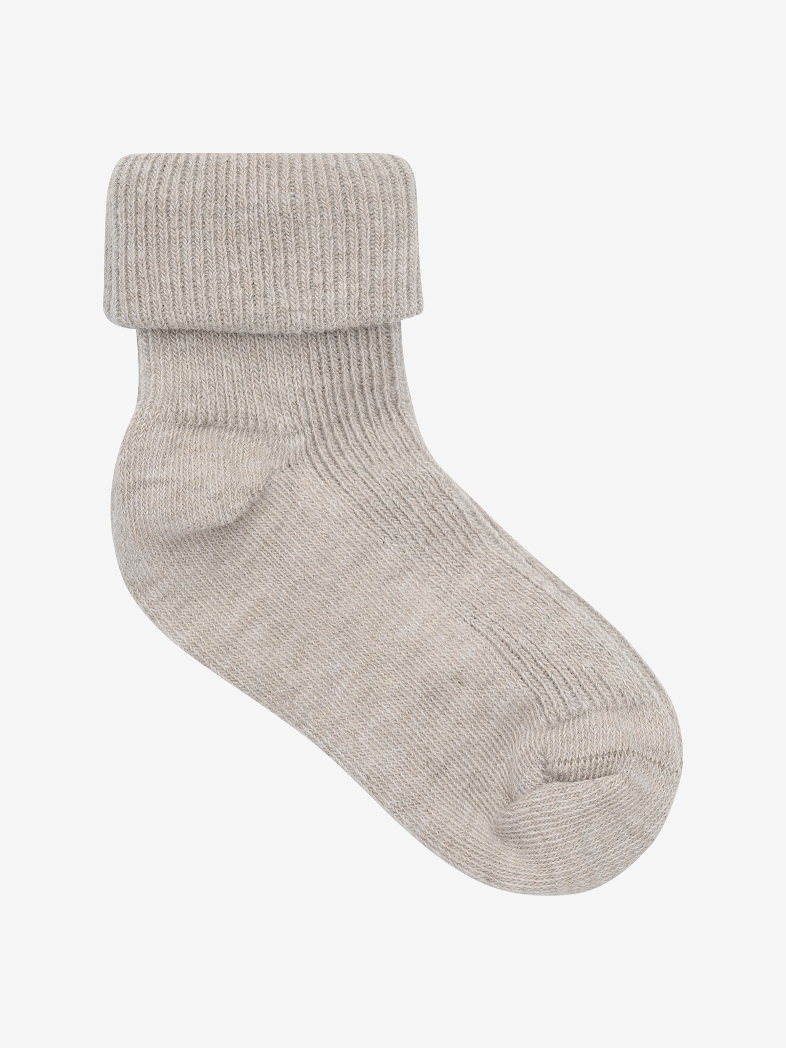 5068 Minymo - Baby rib sock w. fold (2-pack) - Light Taupe - MintMouse (Unicorner Concept Store)