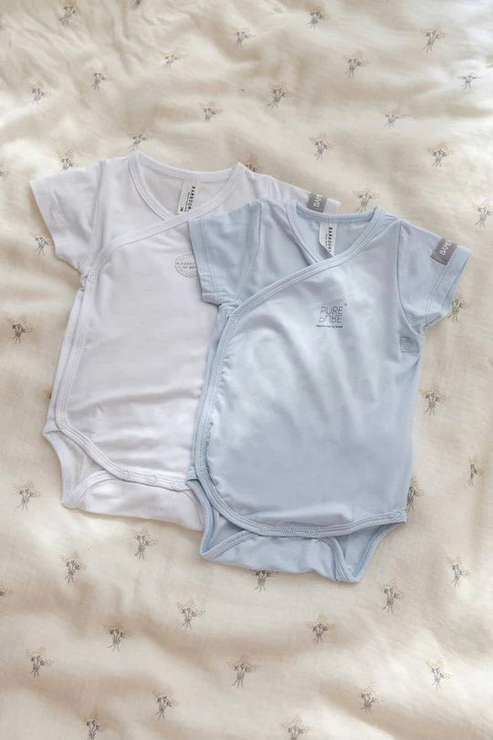 Short-sleeved bodysuit pack- 2pc - Light Blue