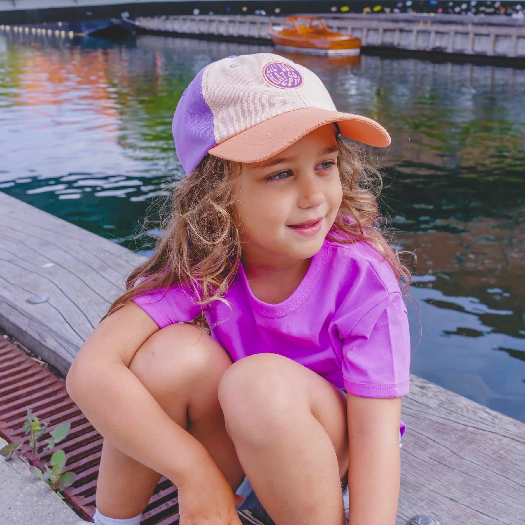 Block Poppy Dad Cap - Orange/peach/purple - MintMouse (Unicorner Concept Store)