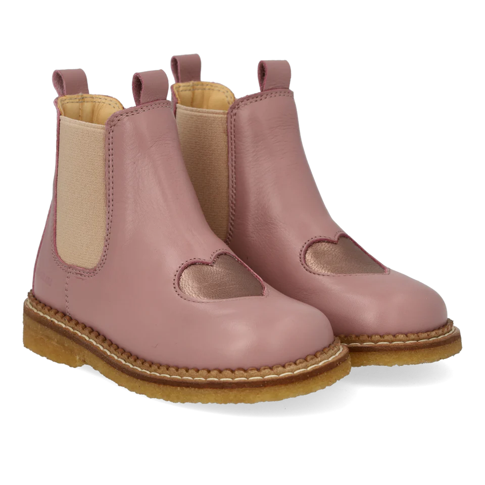 Chelsea boots with heart - Faded Rose/Rose Copper/Rose Elastic
