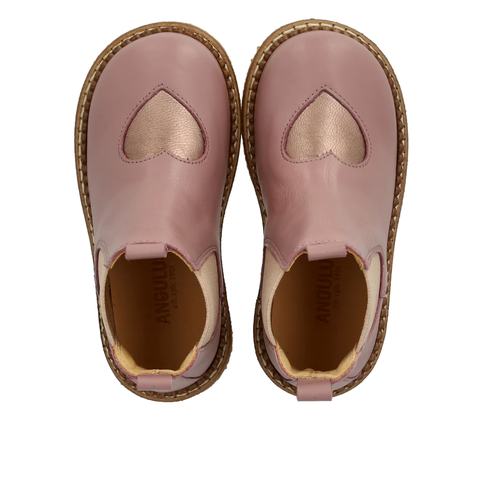 Chelsea boots with heart - Faded Rose/Rose Copper/Rose Elastic