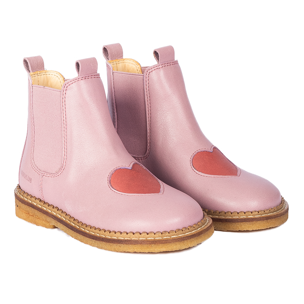 Chelsea boots with heart - Mauve