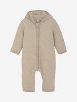Huttelihut - Pram Suit Ears Wool Fleece - Camel melange