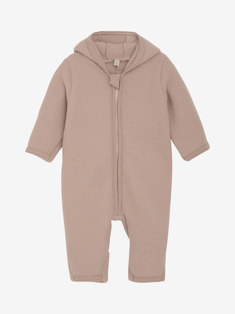 Huttelihut 6488 - Pram Suit Ears Wool Fleece - Mahogany Rose