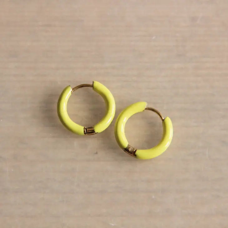 Stainless steel colored creole 16mm – yellow/gold