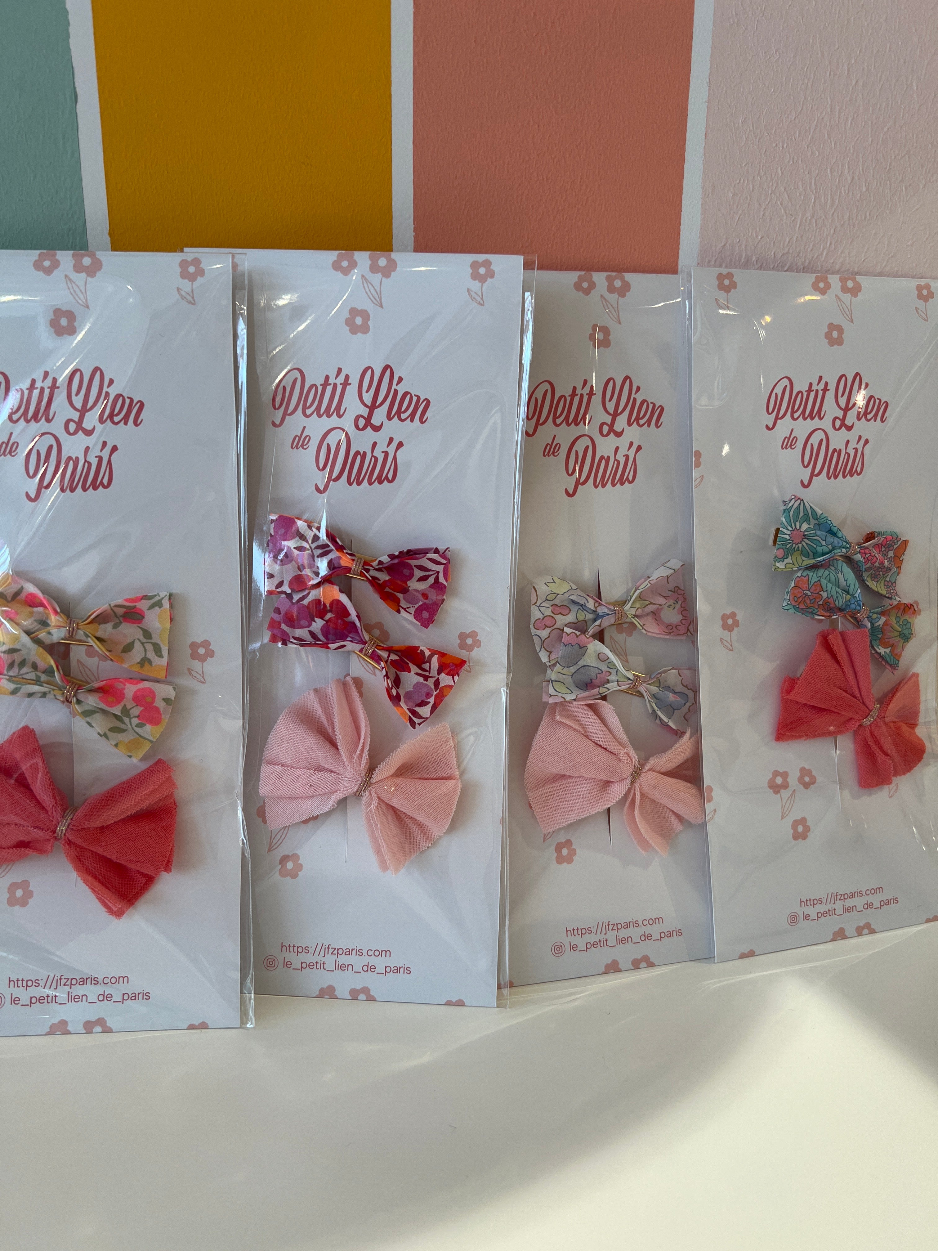 3-Barrette Pack: 2 Liberty & 1 Green Double Gauze - MintMouse (Unicorner Concept Store)