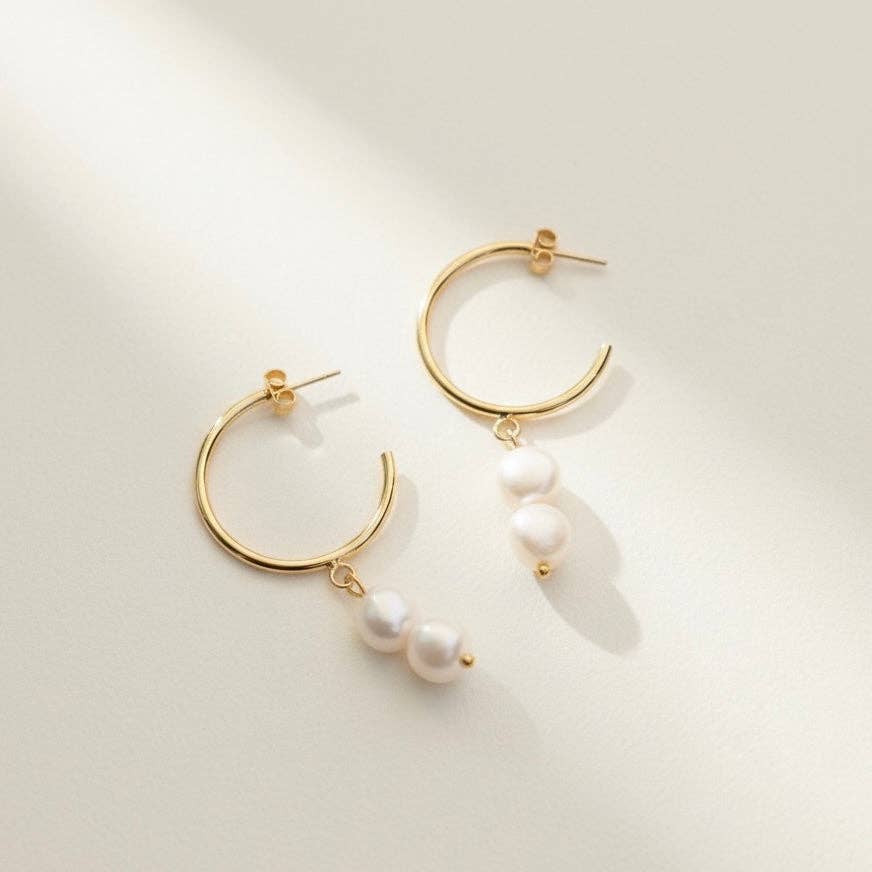 Hoop earrings with pearls - CHARLIZE - MintMouse (Unicorner Concept Store)