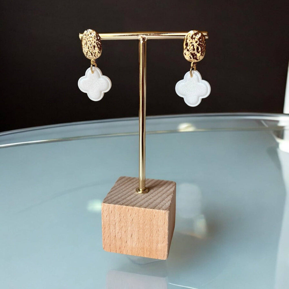 PURE CLOVER DROP - EARRINGS: White