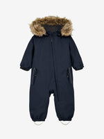 (742130) Baby Coverall W. Fake Fur All seams taped - Total eclipse