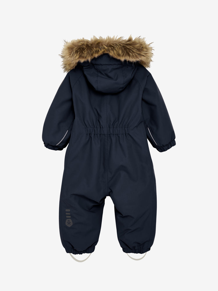(742130) Baby Coverall W. Fake Fur All seams taped - Total eclipse