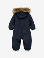 (742130) Baby Coverall W. Fake Fur All seams taped - Total eclipse