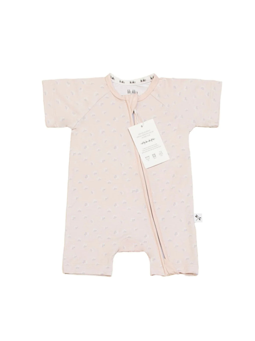 Short Coral Flowers Bamboo Zippy Romper - MintMouse (Unicorner Concept Store)