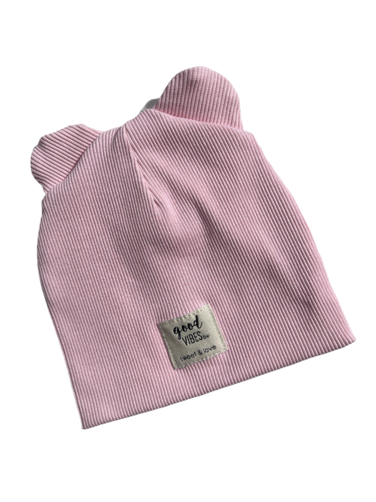 Bear beanie no fold - Light pink
