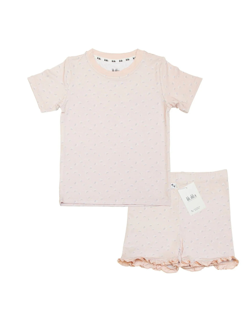 PJ049 Short Coral Flowers Bamboo Two-pieces Set - MintMouse (Unicorner Concept Store)