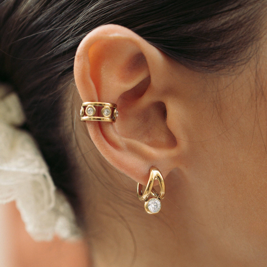 Mini Creole Leonora: Gold-tone stainless steel / The pair